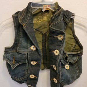 Apple Bottoms Jean Denim Vest Size M Girls